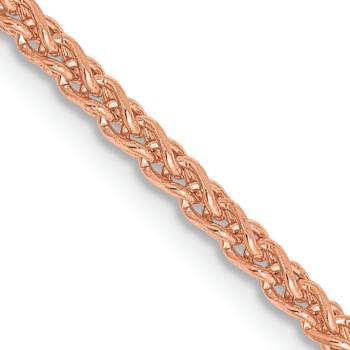 14k Rose Gold 2.1mm Solid Diamond-cut Spiga 22 Inch Chain