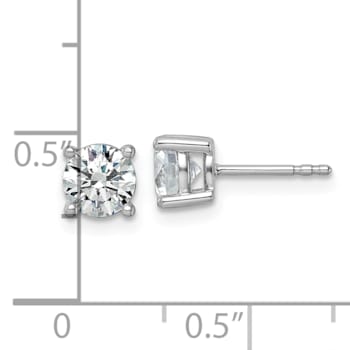 White Lab-Grown Diamond VS/SI G-H 14k White Gold 4-Prong Stud Earrings 1.74ctw