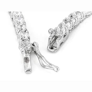 CZ Heart Tennis Necklace In Sterling Silver 17.10ctw 16 Inch