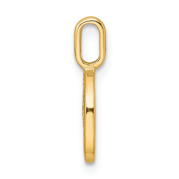 14K Yellow Gold Diamond Letter O Initial Pendant