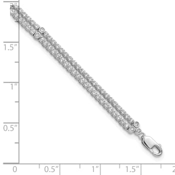 14K White Gold Lab Grown Diamond VS/SI GH with 1 Inch Extension Fancy Bracelet