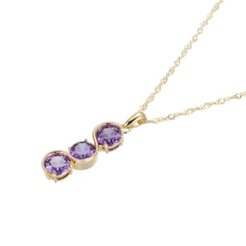 Purple Cubic Zirconia 18k Yellow Gold Over Sterling Silver February
Birthstone Pendant 6.36ctw