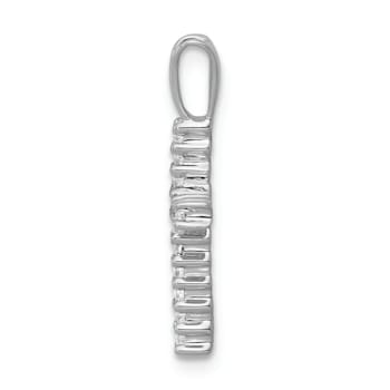 Rhodium Over 14K White Gold 1/6ct. Diamond Latin Cross Pendant