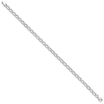 Rhodium Over 14k White Gold 4mm Polished Open Link Bracelet
