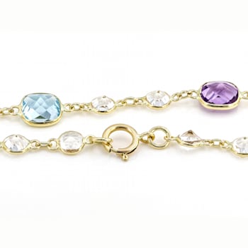 Multi-Gem 14k Yellow Gold 18" Necklace 22.74ctw