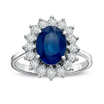 2.75ctw Sapphire and Diamond Ring in 14k White Gold