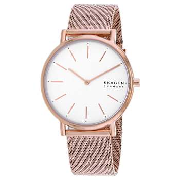 Skagen Women's Signatur White Dial, Rose Stainless Steel Watch