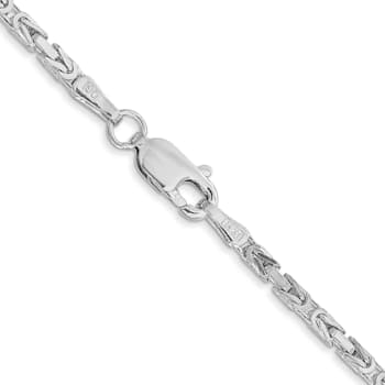 14K White Gold 2mm Byzantine Chain Necklace