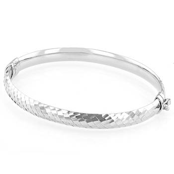 Polished 7mm Tube Bangle Bracelet In Sterling Silver