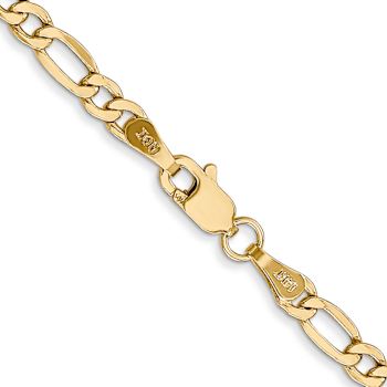 14k Yellow Gold 3.5mm Figaro Link 24 Inch Chain