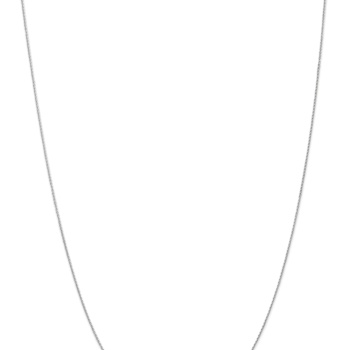 Rhodium Over 14k White Gold 0.8mm Solid Diamond-Cut Parisian Wheat Chain