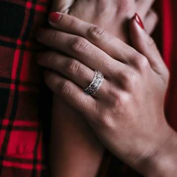 Diamond Accent Open Design Band Ring In Sterling Silver