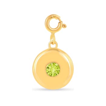 Round Peridot 18K Yellow Gold Over Sterling Silver Circle August
Birthstone Charm