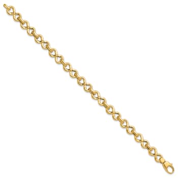 14K Yellow Gold Polished Fancy Infinity Link Bracelet