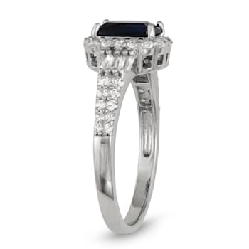 Lab Created Blue Sapphire Sterling Silver Ring 1.52ctw
