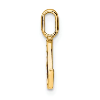 14K Yellow Gold Diamond Letter L Initial Pendant