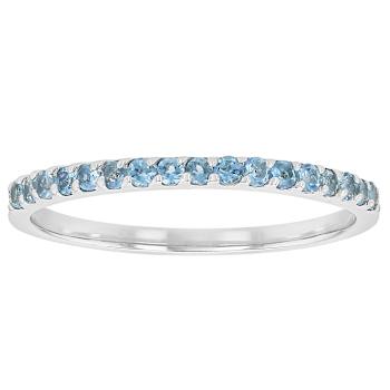 Aquamarine Band Ring In Sterling Silver