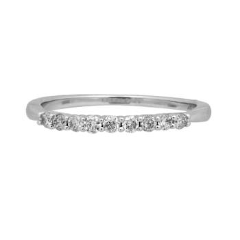 White Diamond 14K White Gold Band Ring 0.25CTW