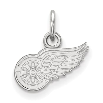 Rhodium Over Sterling Silver NHL LogoArt Detroit Red Wings Extra Small Pendant