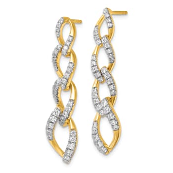 14K Yellow Gold Lab Grown Diamond SI1/SI2, G H I, Twisted Link Post
Dangle Earrings