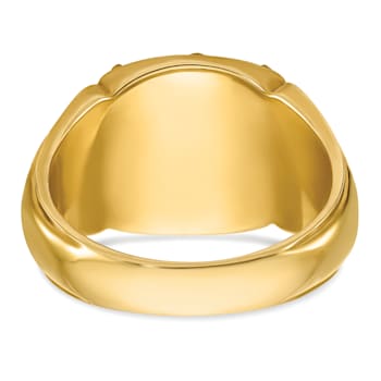 10K Yellow Gold Men's Textured with Enamel Knights Templar Masonic Ring