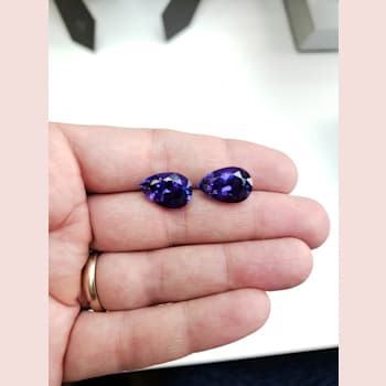 Tanzanite 16.0x10.9mm Pear Shape Matched Pair 17.79ctw