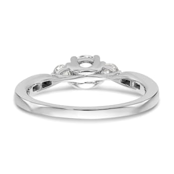 Rhodium Over 14K White Gold Lab Grown Diamond VS/SI GH, 3-Stone Complete
Engagement Ring 0.617ctw