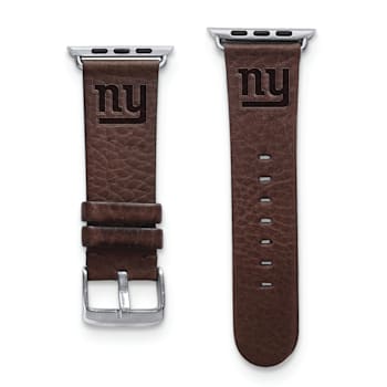 Gametime New York Giants Leather Band fits Apple Watch (42/44mm M/L
Brown). Watch not included.