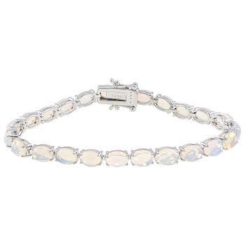 Ethiopian Opal Tennis Bracelet In Sterling Silver
