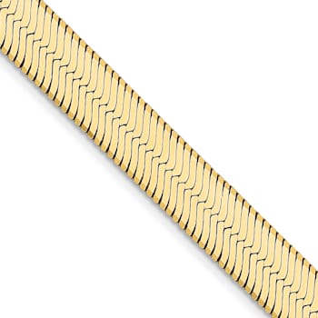 14K Yellow Gold 6.5mm Silky Herringbone Chain Necklace
