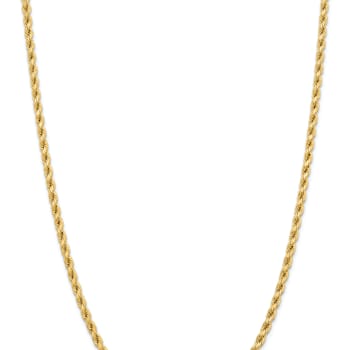 14k Yellow Gold 4.25mm Solid Diamond-Cut Rope 22 Inch Chain
