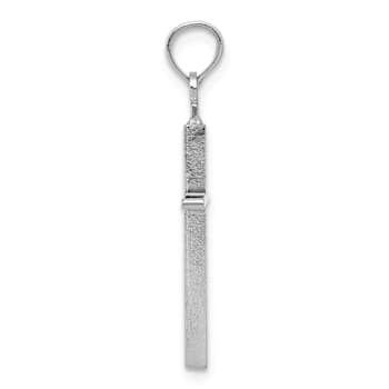 Rhodium Over 14k White Gold Polished Cross Pendant