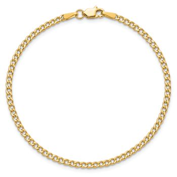 10k Yellow Gold 2.5mm Curb Link Bracelet