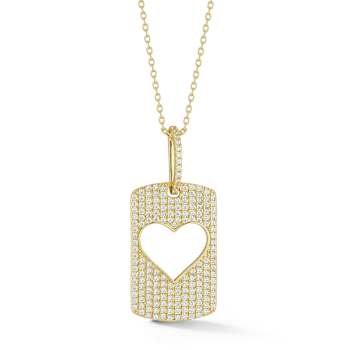 Rachel Zoe Pave CZ Open Heart Tag Pendant Necklace in 14K Gold Over
Sterling Silver