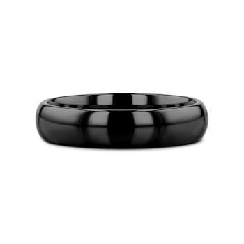 RAVEN Domed Black Tungsten Wedding Band 4mm