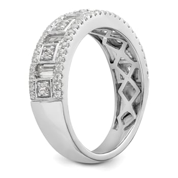 Rhodium Over 14K White Gold Diamond Band 0.86ctw