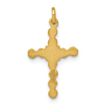 14K Yellow Gold Small 0.01ct. Diamond Cross Charm