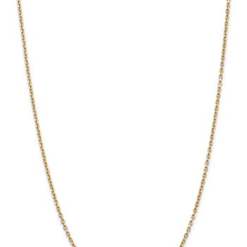 14k Yellow Gold 2.2mm Solid Diamond-Cut Round Open Link Cable 26 Inch Chain