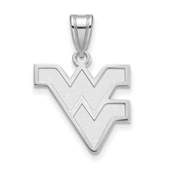 Rhodium Over Sterling Silver LogoArt West Virginia University Med Pendant