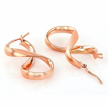 InfInity Hoop Earrings In 18K Rose Gold Over Bronze