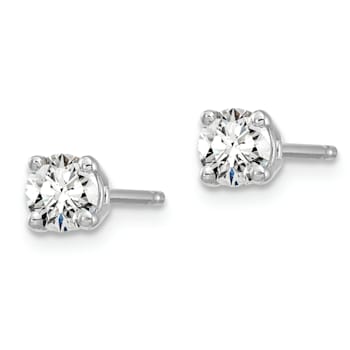 White Lab-Grown Diamond 14K White Gold G-H SI Solitaire Stud Earrings 0.50ctw