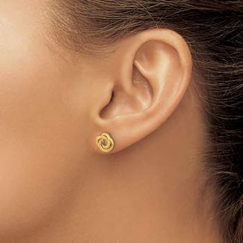 14k Yellow Gold Polished 8mm Love Knot Stud Earrings
