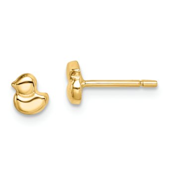 14K Yellow Gold Duck Post Earrings