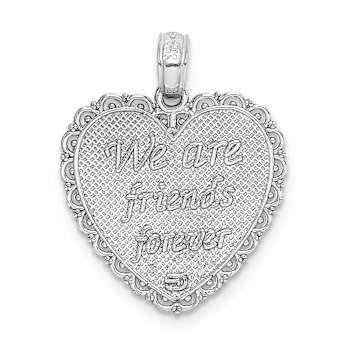 Rhodium Over 14k White Gold Polished Reversible For My Sister-Friends
Forever Pendant