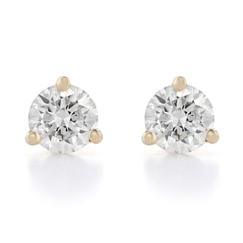 White Lab-Grown Diamond 14kt Yellow Gold Martini Stud Earrings 0.50ctw