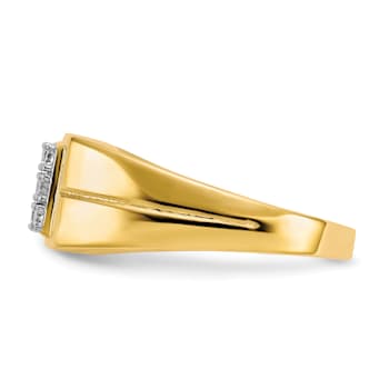 10K Yellow Gold Men's Cubic Zirconia Ring