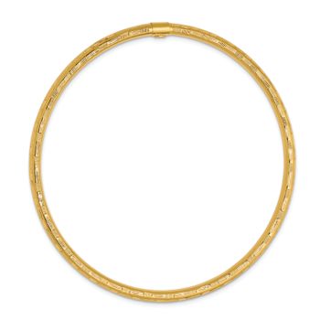 14k Yellow Gold Diamond-Cut Slip-on Bangle