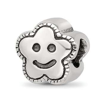 Sterling Silver Smiley Flower Bead