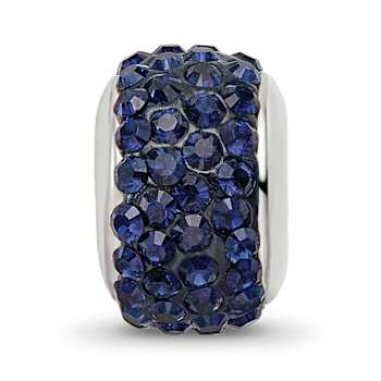 Sterling Silver Reflections Dark Blue/Navy Full Preciosa Crystal Bead