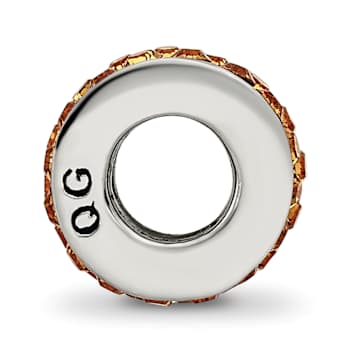 Sterling Silver Reflections Orange Double Row Preciosa Crystal Bead